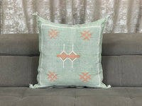 Green Natural cactus silk pillow