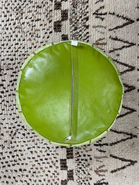 Green cactus silk pouf