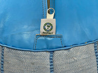 Blue cactus silk pouf