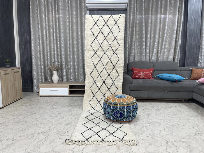 Bazarugs Anssi — Handwoven Beni Ourain Rug, 2x10 ft