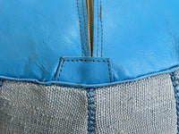 Blue cactus silk pouf