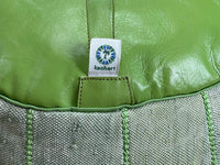 green cactus silk pouf