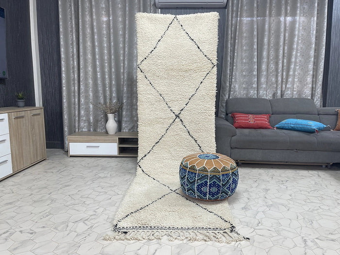 Bahrat 2 by Bazarugs — Authentic Beni Ourain Rug, 3x10 ft