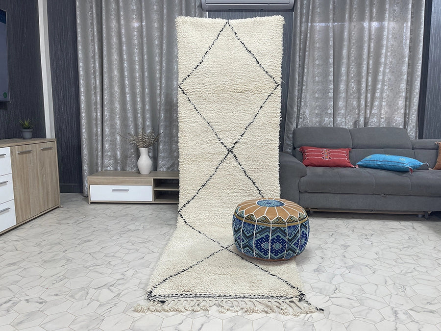 Bahrat 2 - Tapis Beni Ourain - 3x10ft