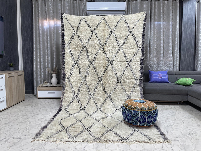 Bazarugs Bazabiz — Handwoven Beni Ourain Rug, 5x10 ft