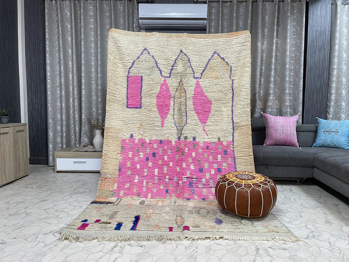 Bazarugs Egons — Handwoven Beni Ourain Rug, 6x9 ft