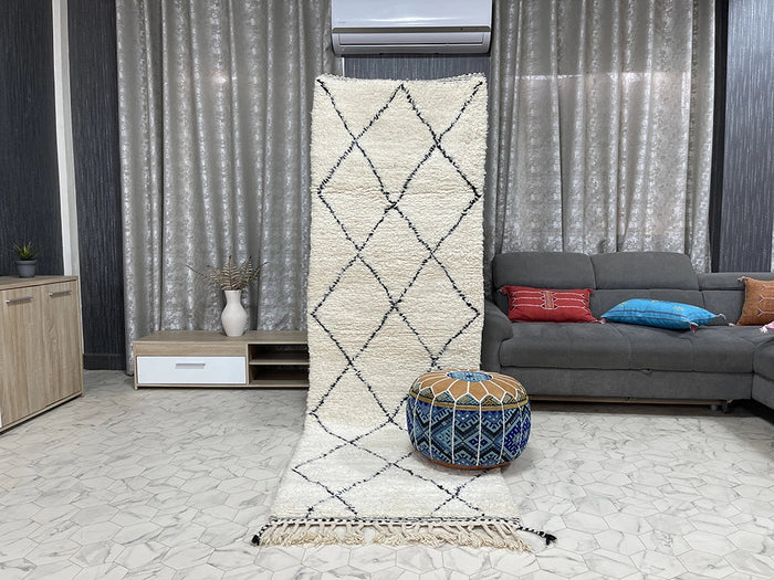 Bazarugs Fima 2 — Handwoven Beni Ourain Rug, 3x9 ft