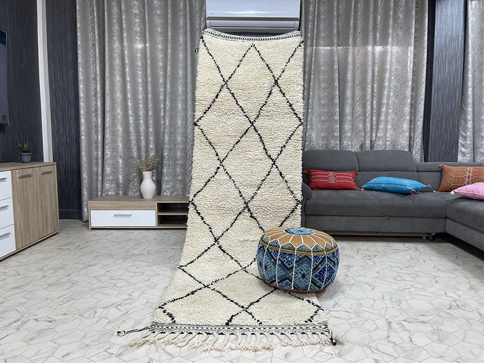 Bazarugs Luxury Beni Ourain Rug in Fima, 3x9 ft