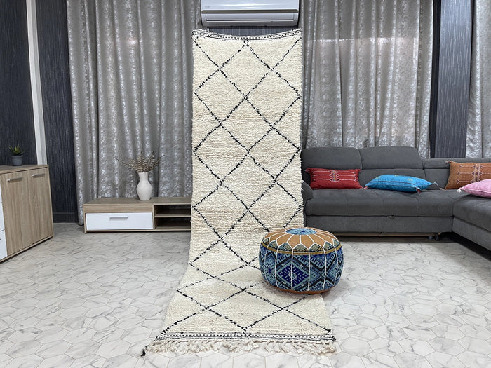 Hesse by Bazarugs — Authentic Beni Ourain Rug, 3x10 ft