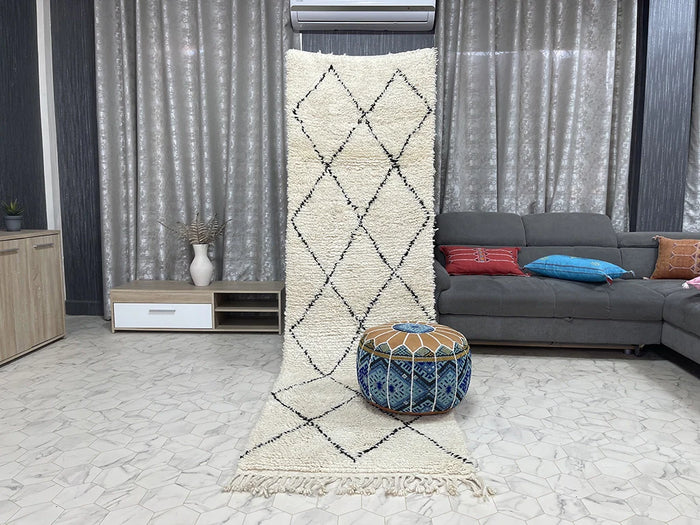 Bazarugs Beni Ourain Rug — Luma Lozange, 3x10 ft