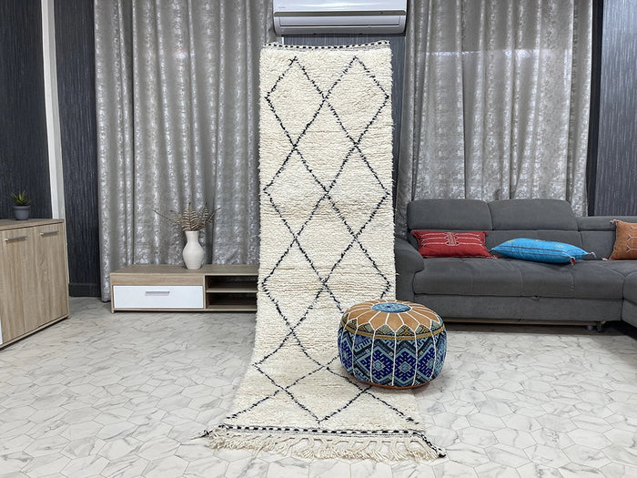 Makahome 2 by Bazarugs — Authentic Beni Ourain Rug, 3x9 ft