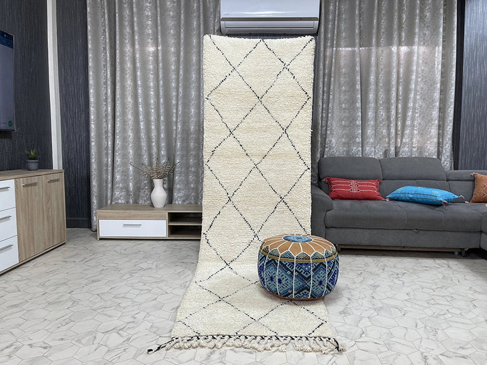 Bazarugs Luxury Beni Ourain Rug in Makahome, 3x9 ft