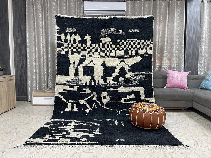 Bazarugs Manelou — Handwoven Beni Ourain Rug, 6x10 ft