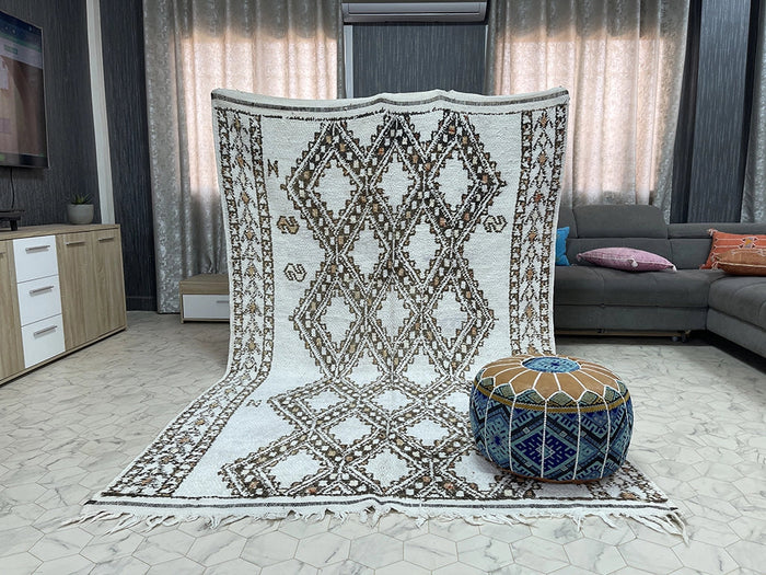 Bazarugs Opmaniola — Handwoven Beni Ourain Rug, 6x9 ft
