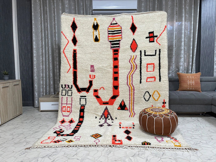 Bazarugs Teake — Handwoven Beni Ourain Rug, 7x9 ft