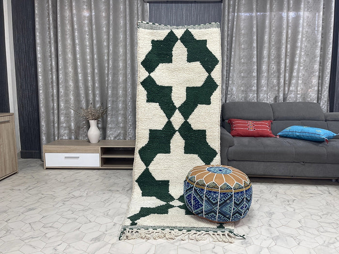 Bazarugs Luxury Beni Ourain Rug in Uko Elegance Mini, 3x8 ft