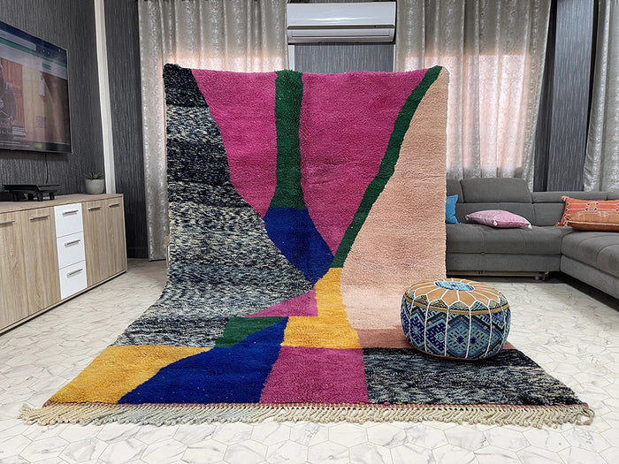 Winter Jewel by Bazarugs — Authentic Beni Mrirt Rug, 7x11 ft