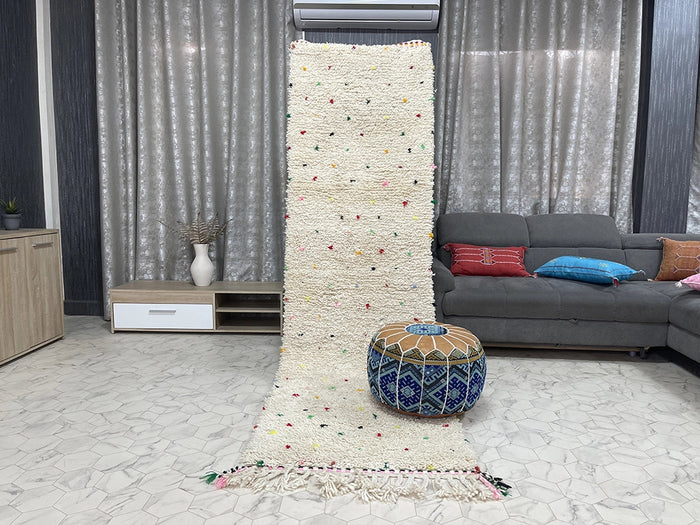 Bazarugs Luxury Beni Ourain Rug in YU Spectrum, 3x9 ft