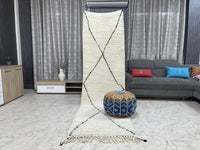 Zwen Monochrome - Tapis Beni Ourain - 3x9ft