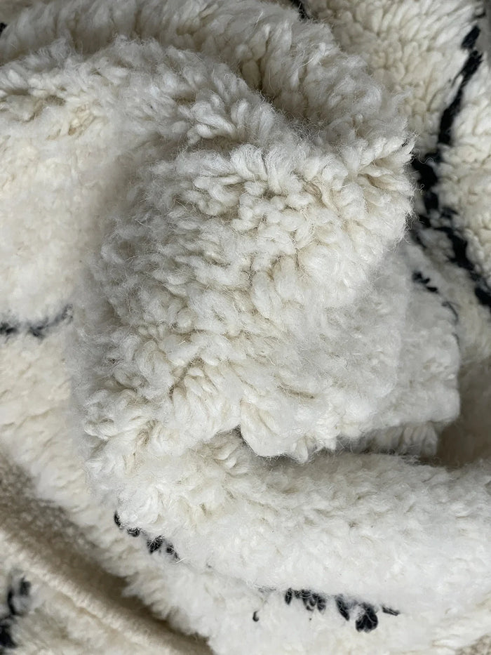 Bazarugs Zwen Monochrome — Handwoven Beni Ourain Rug, 3x9 ft