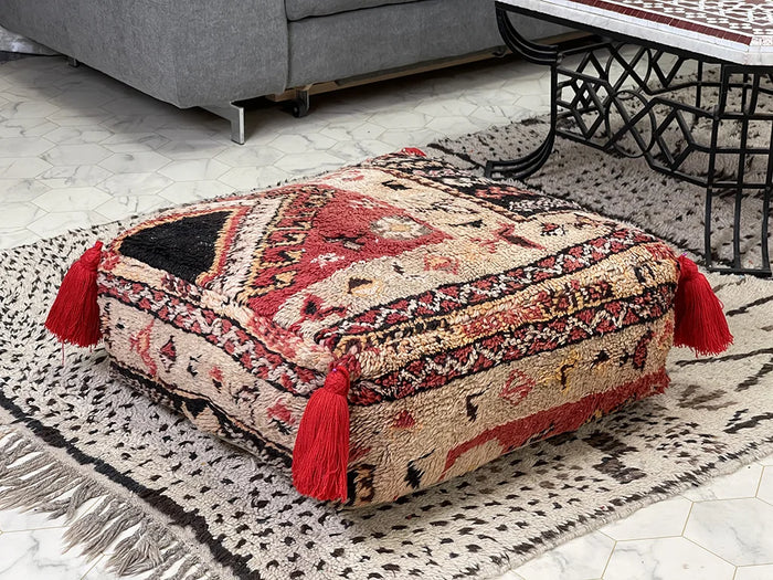 Bazarugs Moroccan Kilim Pouf — Champs-Élysées