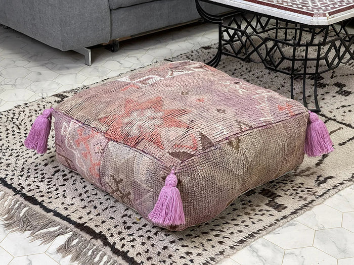 Bazarugs Moroccan Kilim Pouf — Desert Rose