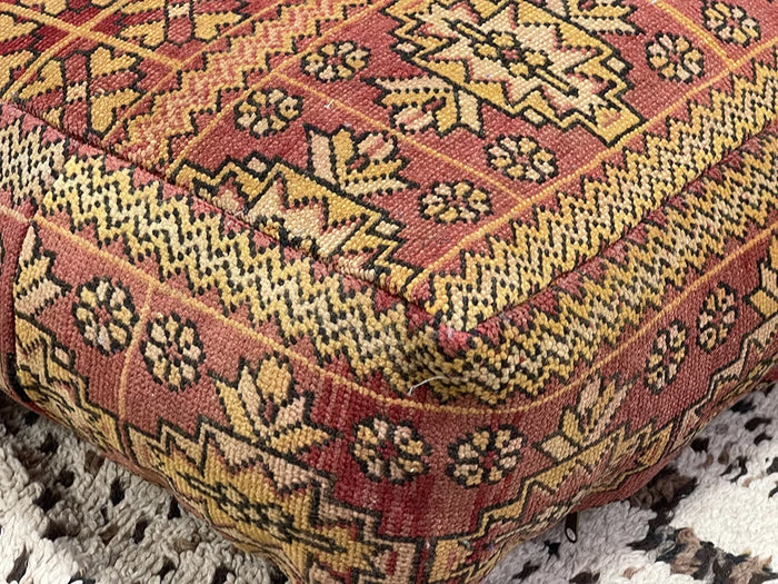Bazarugs Moroccan Kilim Pouf — Eucalyptus Breeze