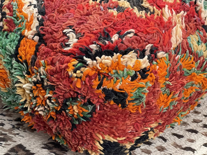 Bazarugs Fire Opal — Handwoven Kilim Pouf