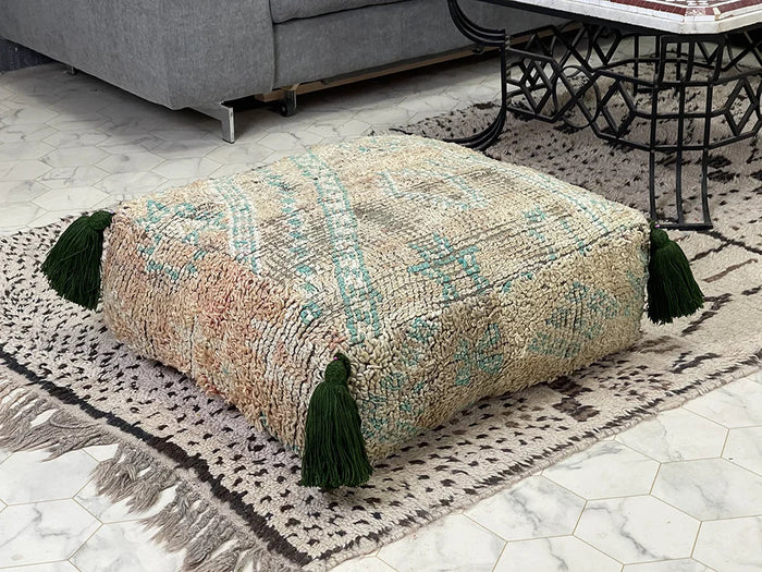 Bazarugs Moroccan Kilim Pouf — Toubkal Timber
