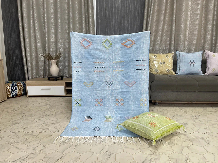 Blue cactus silk Rugs