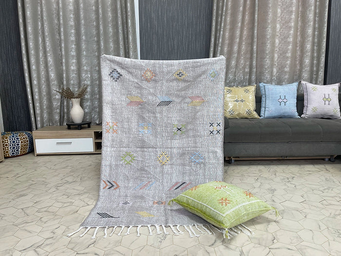 Grey cactus silk Rugs
