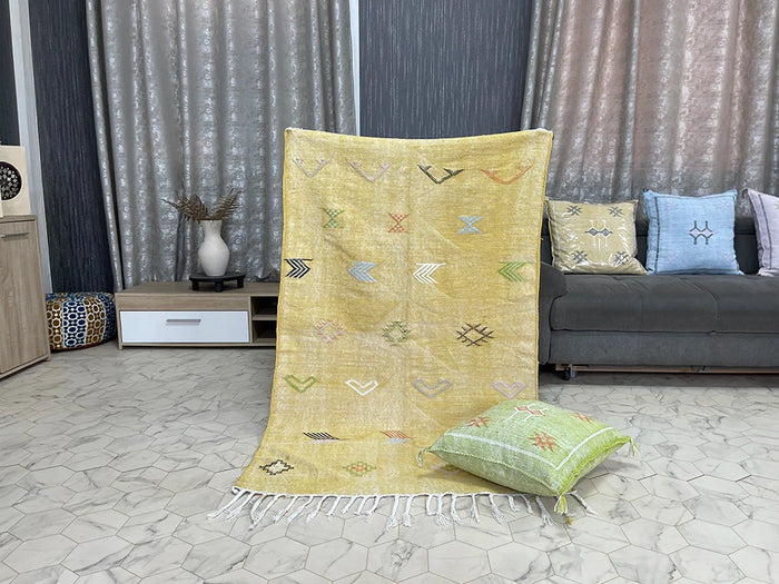 Yellow cactus silk Rugs
