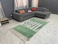 green Custom moroccan rug