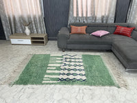 green Custom moroccan rug