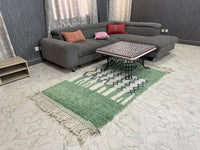 green Custom moroccan rug