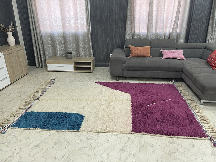 Bazarugs Beni Ourain Rug — Vibrant Jewel Tone Rug, 5x9 ft