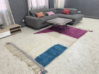 Vibrant Jewel Tone Rug - Tapis Beni Ourain - 5x9ft