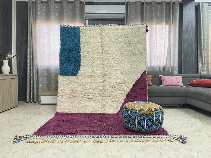 Bazarugs Beni Ourain Rug — Vibrant Jewel Tone Rug, 5x9 ft