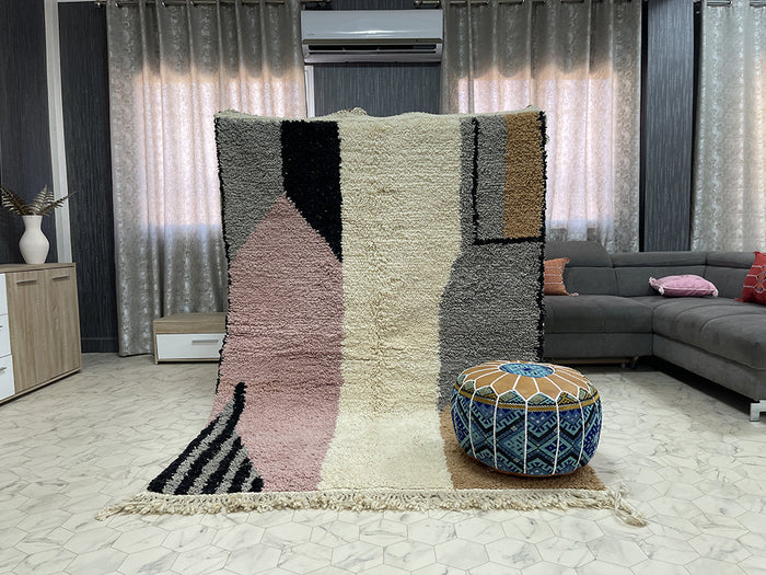 Desert Mirage Rug by Bazarugs — Authentic Beni Ourain Rug, 5x7 ft