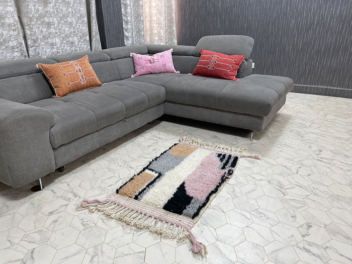 Bazarugs Luxury Beni Ourain Rug in Desert Mirage IV Rug, 2x3 ft