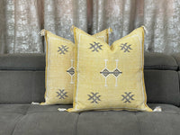 Yellow moroccan silk Pillows
