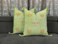 Green moroccan silk Pillows