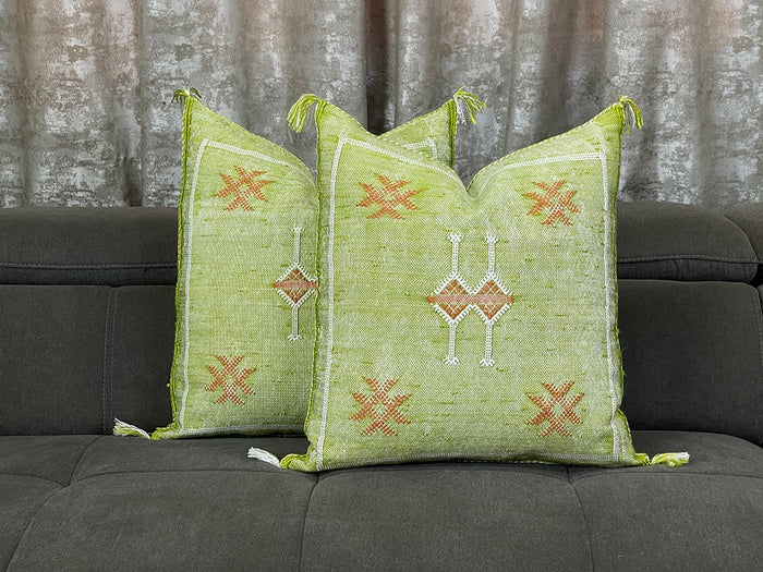 Bazarugs Moroccan Wool Pillow Cover — Sage Whisper Oasis
