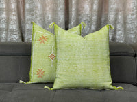 Green moroccan silk Pillows