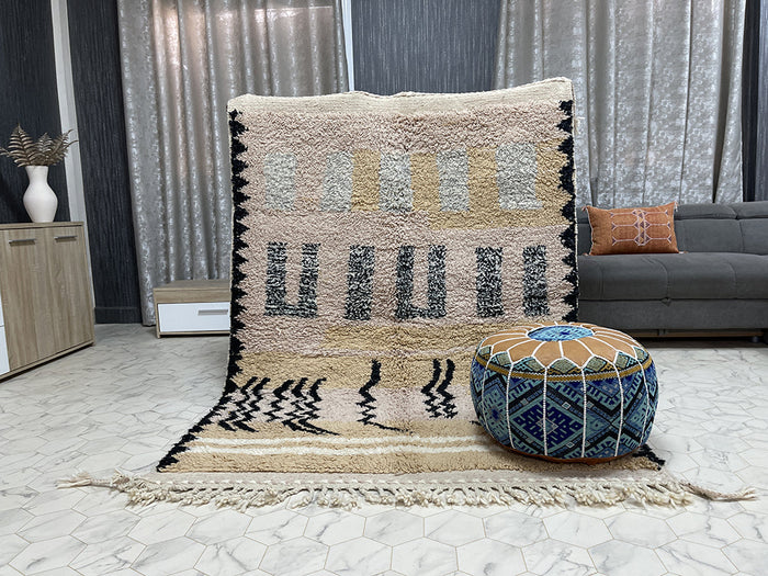 Bazarugs Beloved Berber Treasures II Rug — Handwoven Beni Ourain Rug, 5x6 ft