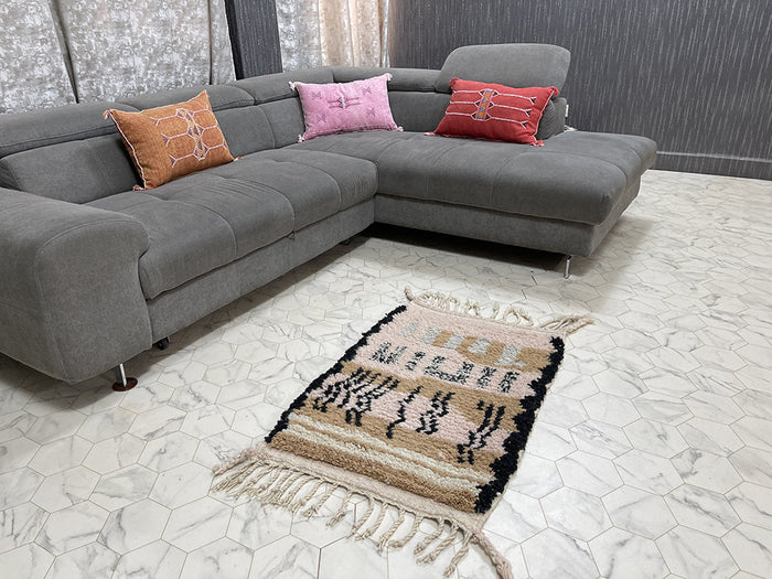 Bazarugs Beloved Berber Treasures X Rug — Handwoven Beni Ourain Rug, 2x3 ft