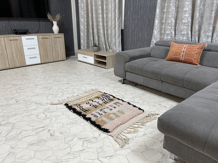 Bazarugs Beloved Berber Treasures X Rug — Handwoven Beni Ourain Rug, 2x3 ft
