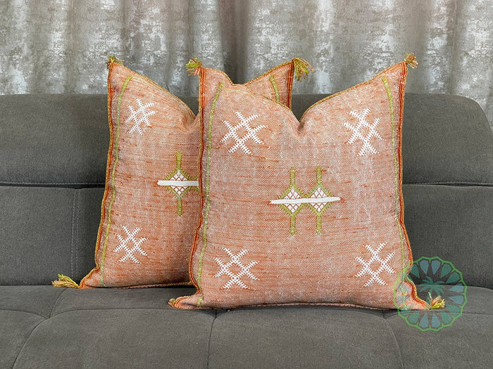 Bazarugs Moroccan Wool Pillow Cover — Soft Earthy Orange