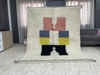 White Custom moroccan rug