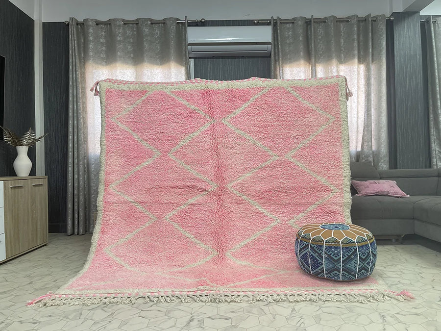 pink Custom moroccan rug